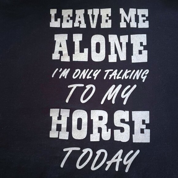 Navy Blue Funny Horse Hoodie Riding Equestrian Cowgirl Cowboy Rodeo 4H Sz L - Picture 2 of 13